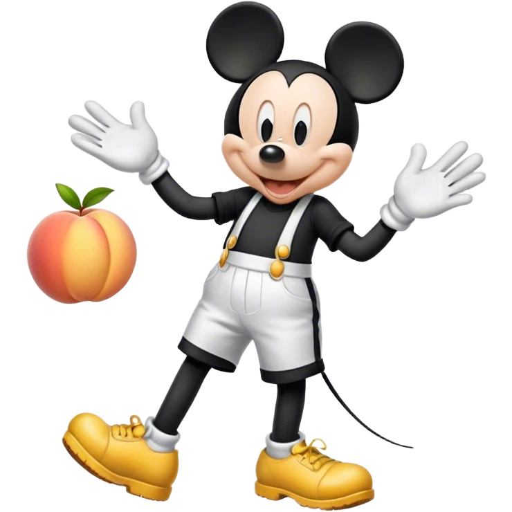 Mickey Mouse with a peach colored face emoji