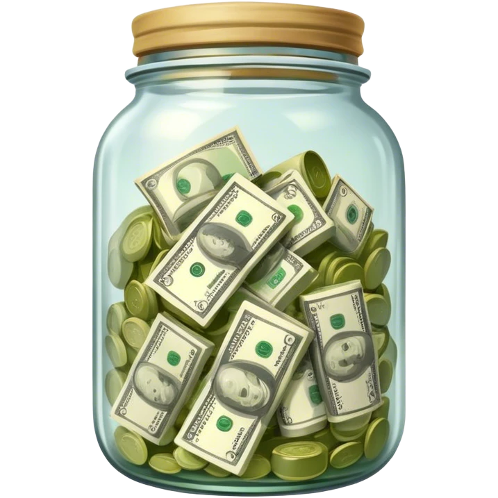 Pickled money in a jar emoji