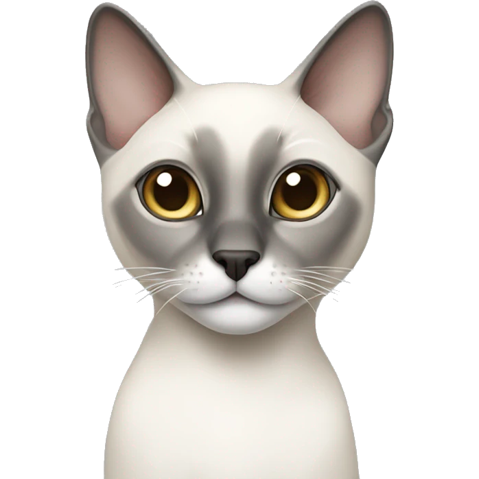 grey and white siamese cat emoji