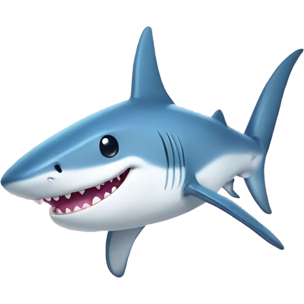 Blue shark wearing light pink bow in top right corner emoji