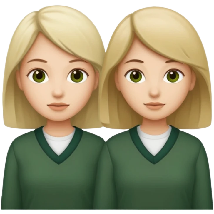 2 одногруппницы в темно-зеленом и бежевом  emoji