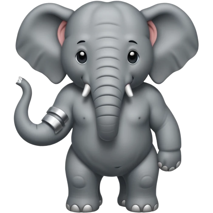 elephant with muscle emoji