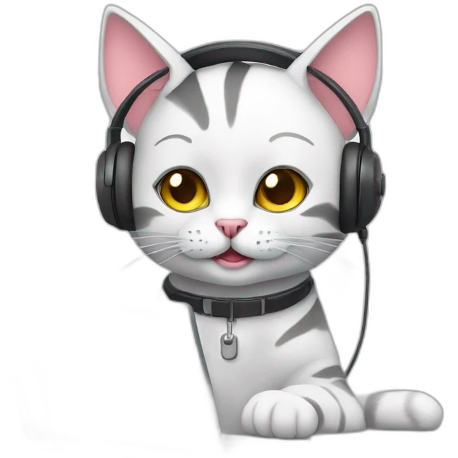 Call center operator cat with a laptop emoji