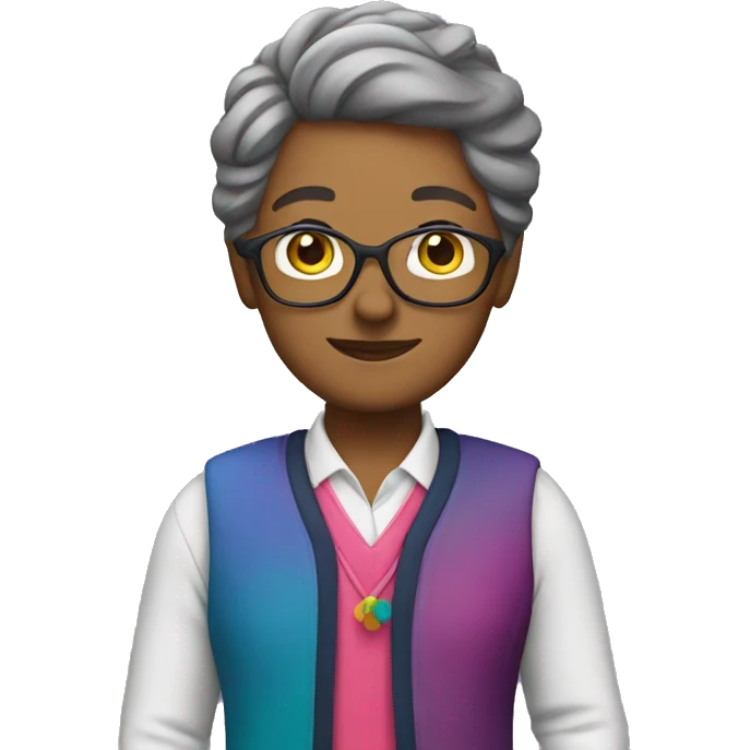 teacher with a colorful outfit emoji
