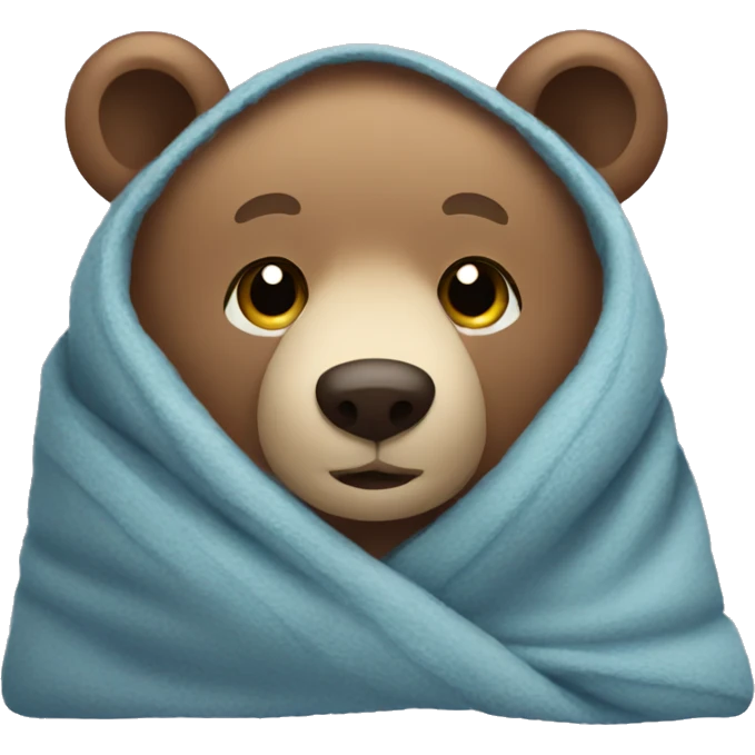 bear cozy in blanket emoji
