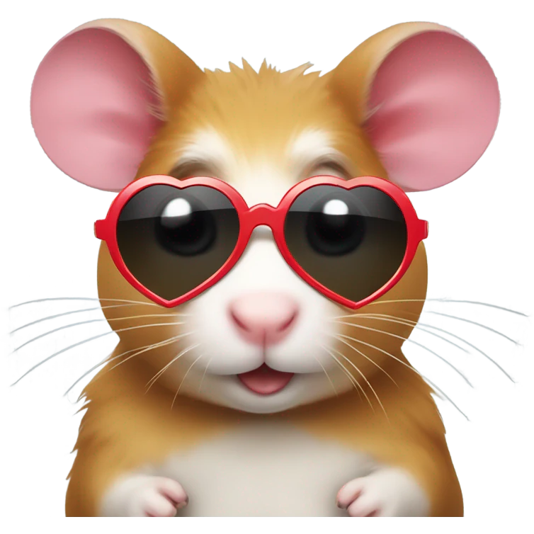  hamster with heart sunglasses  emoji