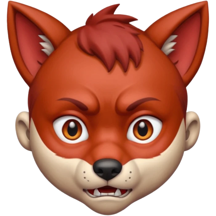 Wolf Boy Red Scared emoji