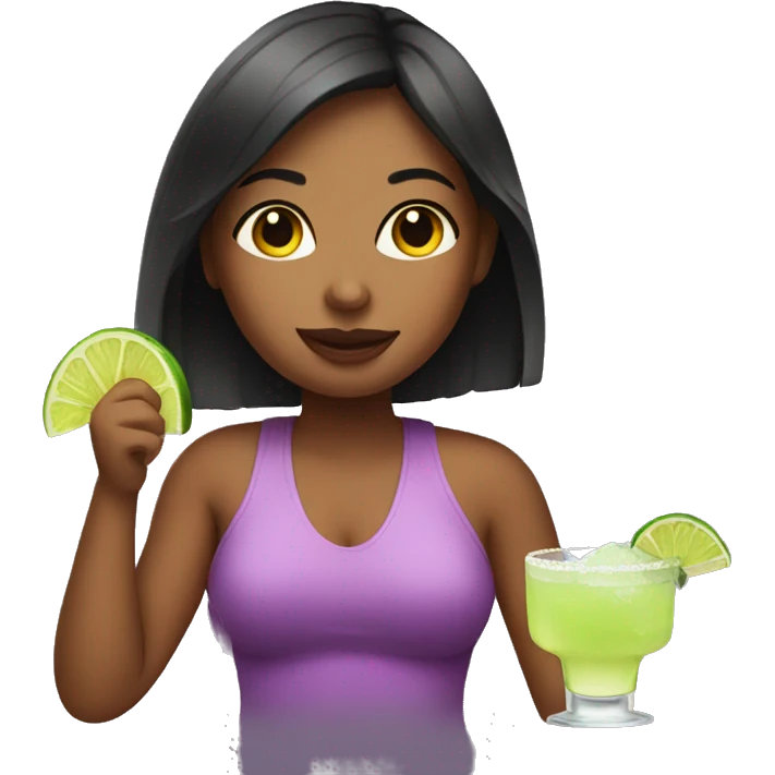 Girl drinking margarita emoji