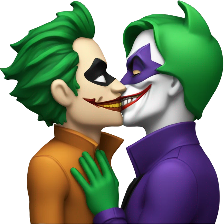 The Joker and Batman kissing emoji