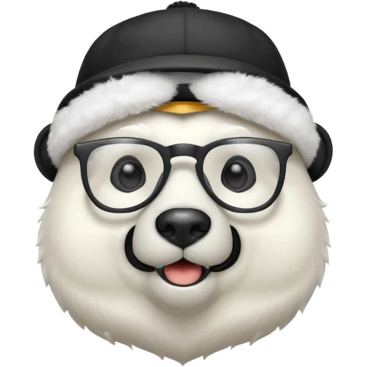  polar bear wearing glasses and a hat emoji