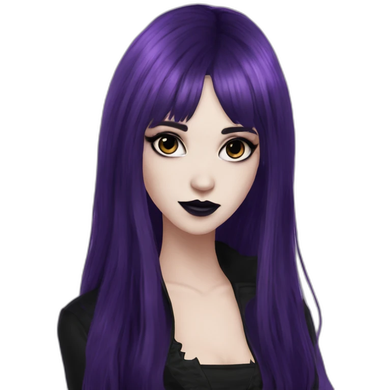 Elissabat-with-bangs-long-hair-dark-purple-and-black-vampire-goth-makeup-pinkeyes-romanticgothcloses- emoji