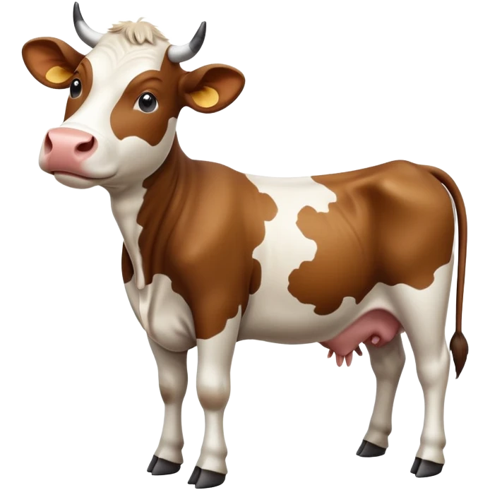 cinematic-[brown and white cow]-realistic-full-body-standing-emoji,-tail-flicking-lazily,-head-tilted-dramatically,-sleek-[brown and white]-coat,-simplified-yet-realistic-focused-features,-highly-detailed,-glowing-with-an-almost-sarcastic-glow emoji