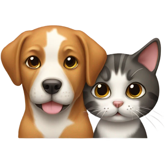 Dog with a cat emoji