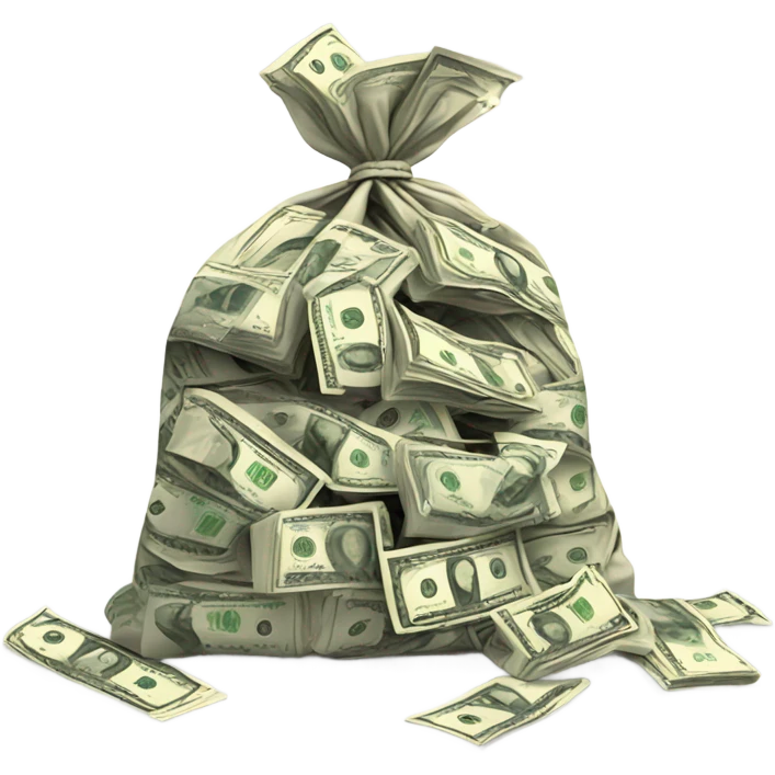 big bag of money  emoji