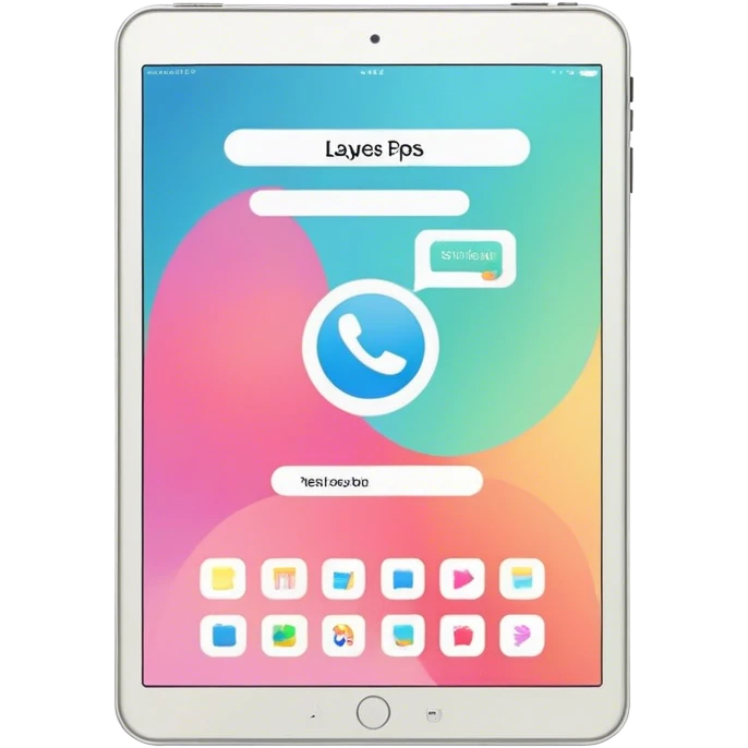 Create an emoji representing fanfiction writing. The design should feature a digital device tablet with visible text, symbolizing the creative process of writing fanfiction. Add a subtle reference to popular fictional characters or universes to indicate the fan aspect. Add pop stars in front of text on the screen of tablet. Use a playful, imaginative color palette, blending vibrant tones with soft neutrals. Do not include any emojis or smiley faces. Make the background transparent. emoji