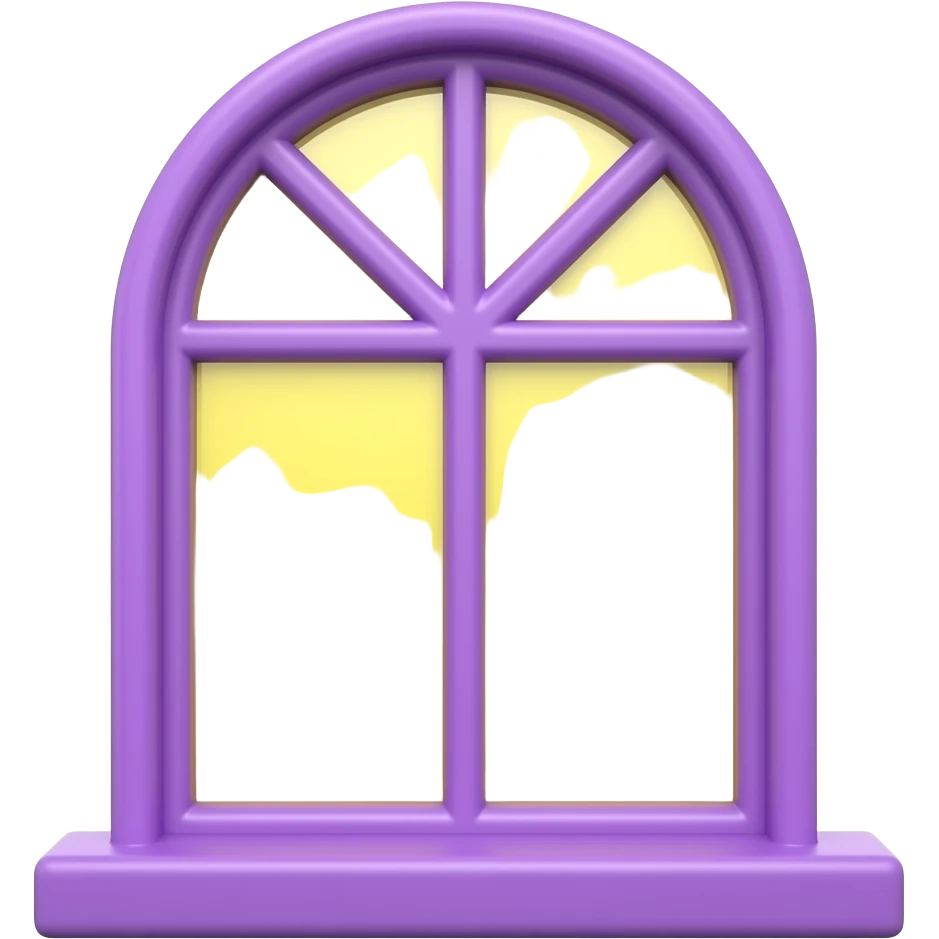 soft purple yellow window, transparent background inspired by barbie colour pallete emoji