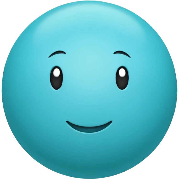 cyan ball without face emoji