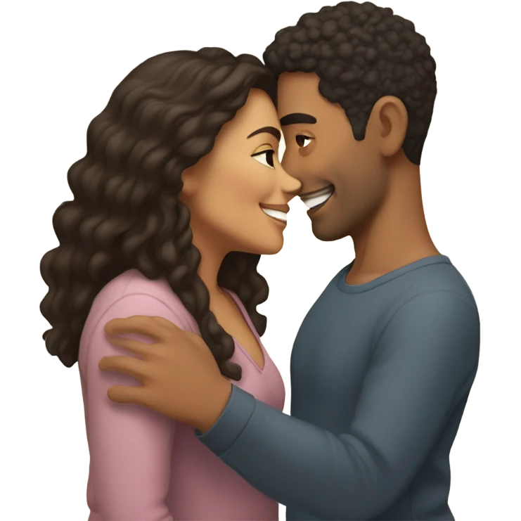 Latina woman and mixed man in love emoji