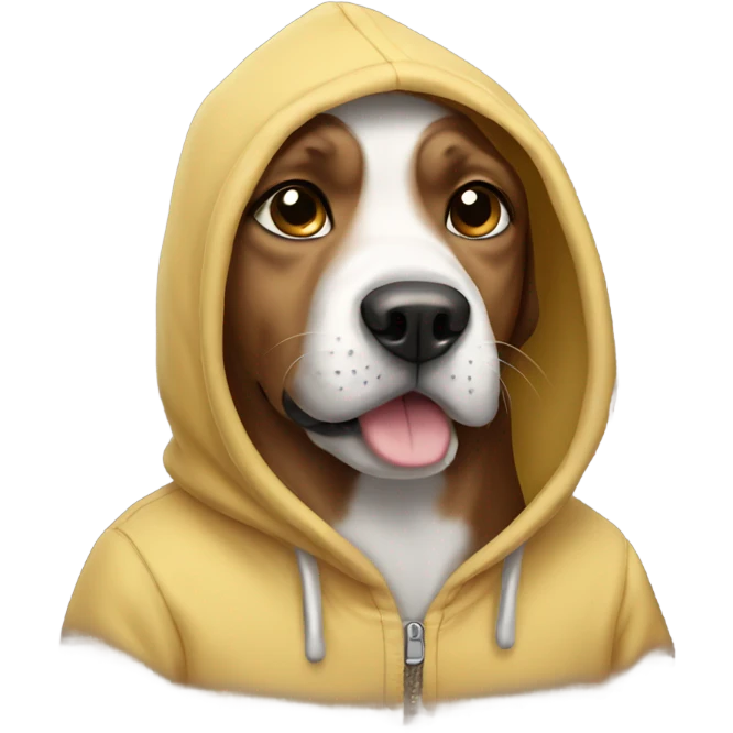 Dog wearing hoodie emoji
