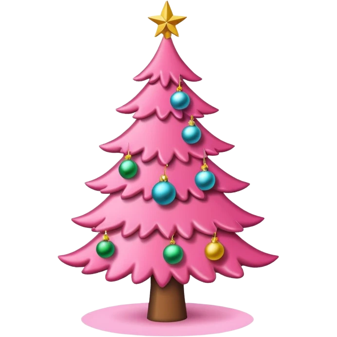 a pink christmas tree emoji emoji