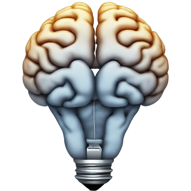 the human brain shaped idea lightbulb emoji