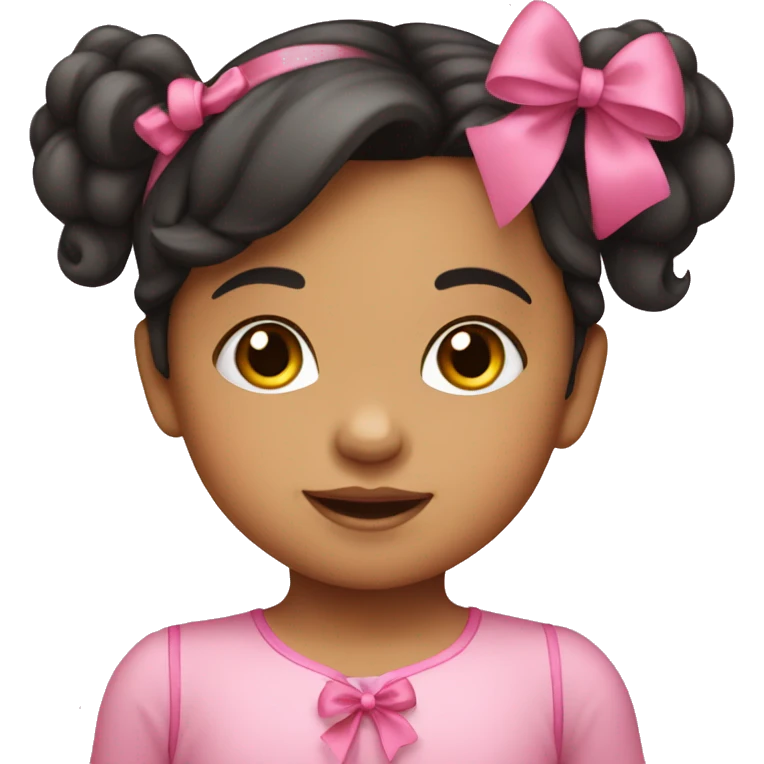 Hispanic toddler girl with pink bow  emoji