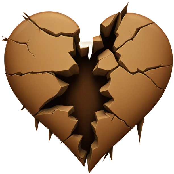 Brown broken heart emoji
