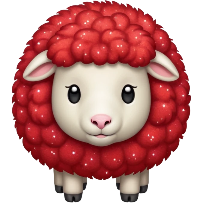 red glitter sheep emoji