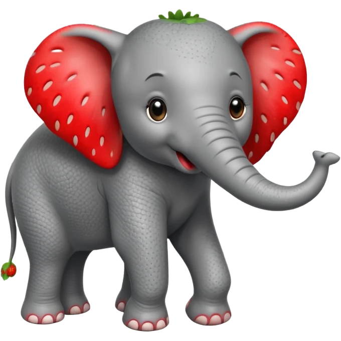 Red Strawberry elephant  emoji