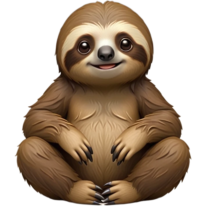 cinematic-sloth-realistic-full-body-sitting-emoji,-long-curved-claws-clinging,-thick-shaggy-brown-fur-slightly-ruffled,-head-tilted-dramatically,-slow-blinking-eyes-filled-with-serene-wisdom,-simplified-yet-realistic-focused-features,-highly-detailed,-glowing-with-an-almost-sarcastic-glow emoji