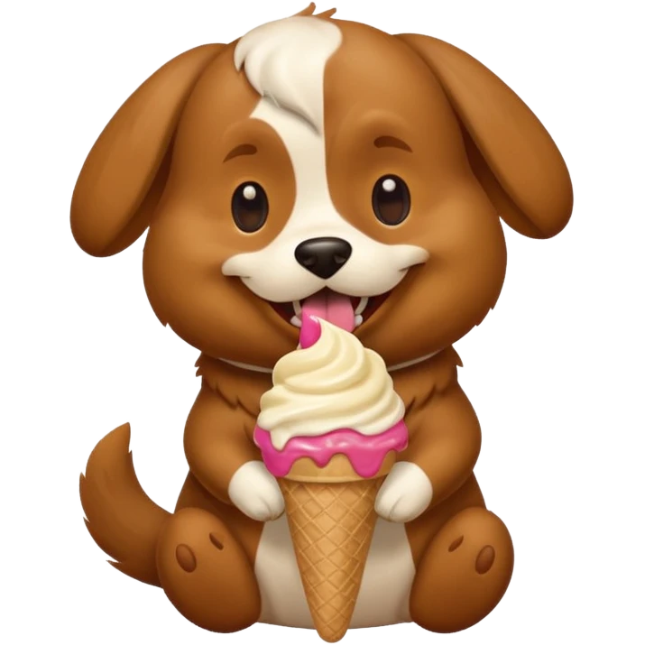 dog eating icecream emoji
