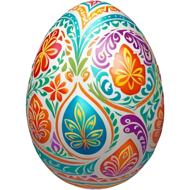 Colorful Easter egg with patterns emoji