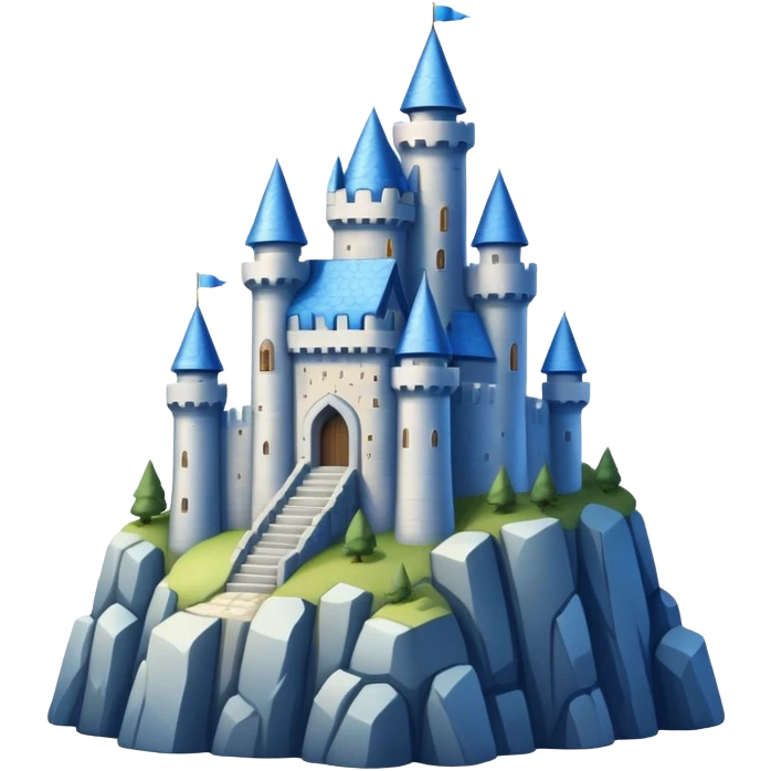 blue castle on the mountain emoji