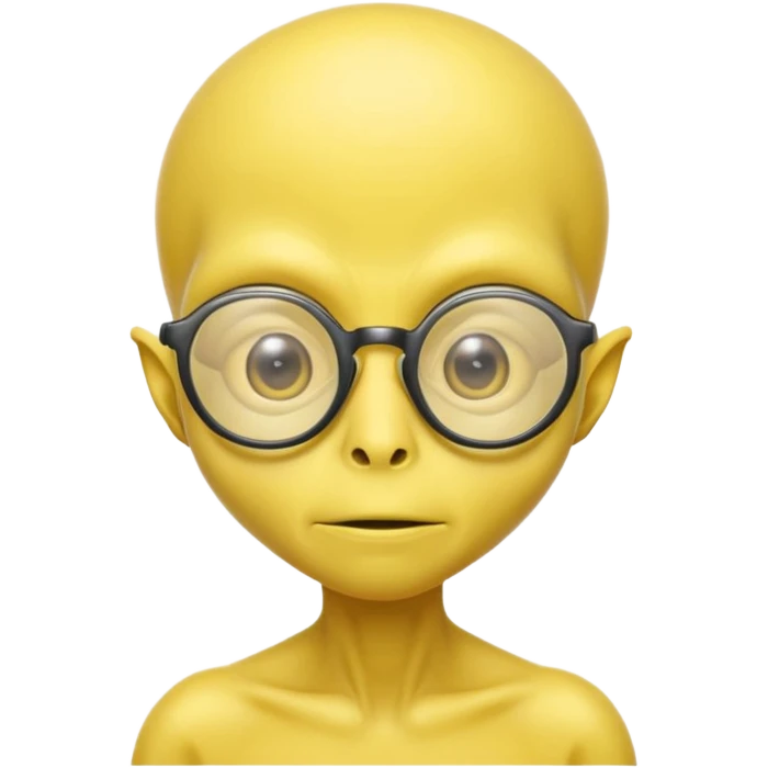 yellow alien with glasses emoji