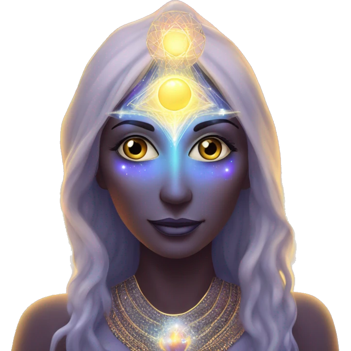 Pleiadian radiant glowing diva woman female third eye emoji