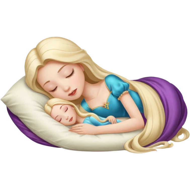 sleeping beauty white girl with a silk pillow emoji