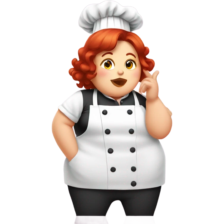 Chubby short red hair female giving a chef's kiss emoji