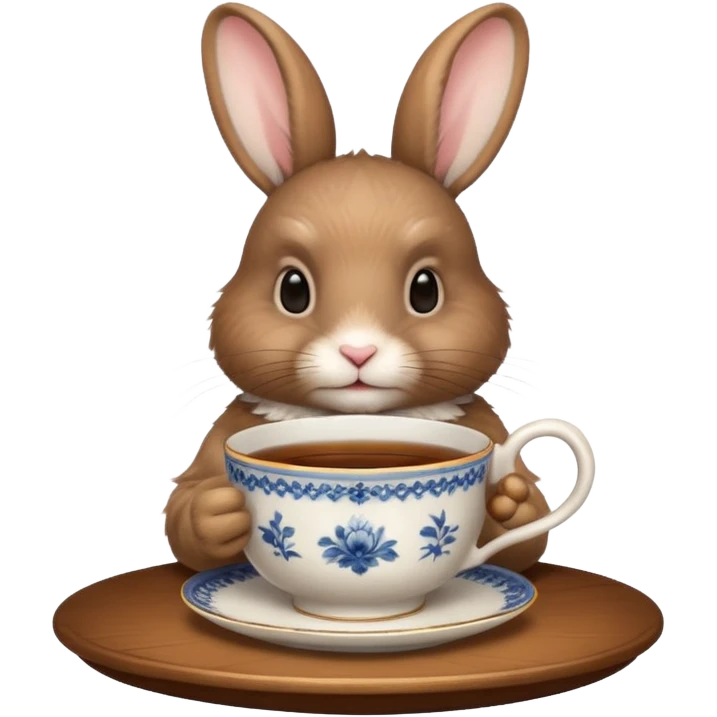 rabbit with tea emoji