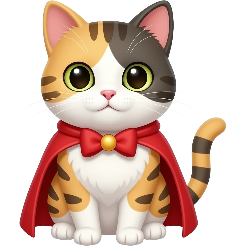 Cute cat with cape emoji