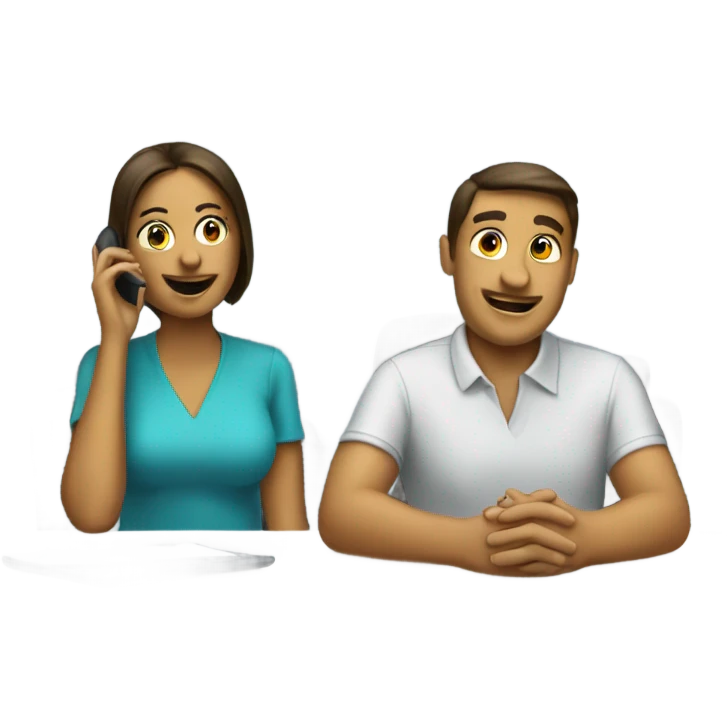 Two people talking on the phone emoji