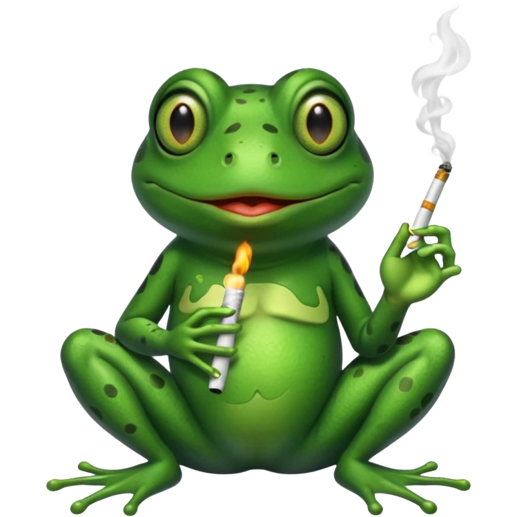 frog smoking  emoji