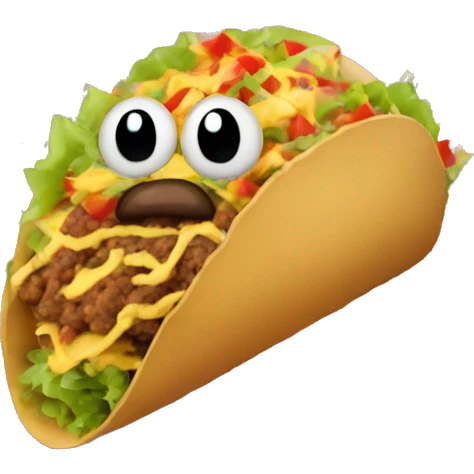 A taco surrounded by fireworks emoji