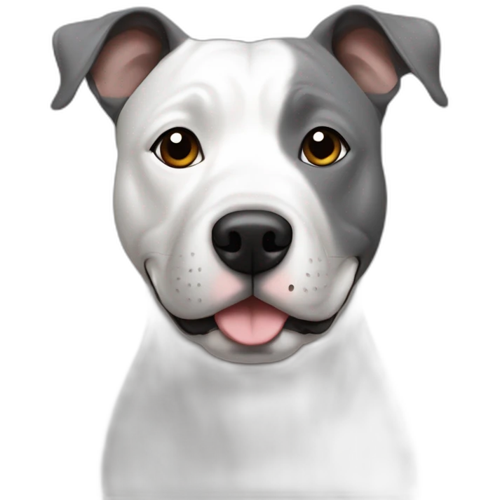 Staffie gris et blanc emoji