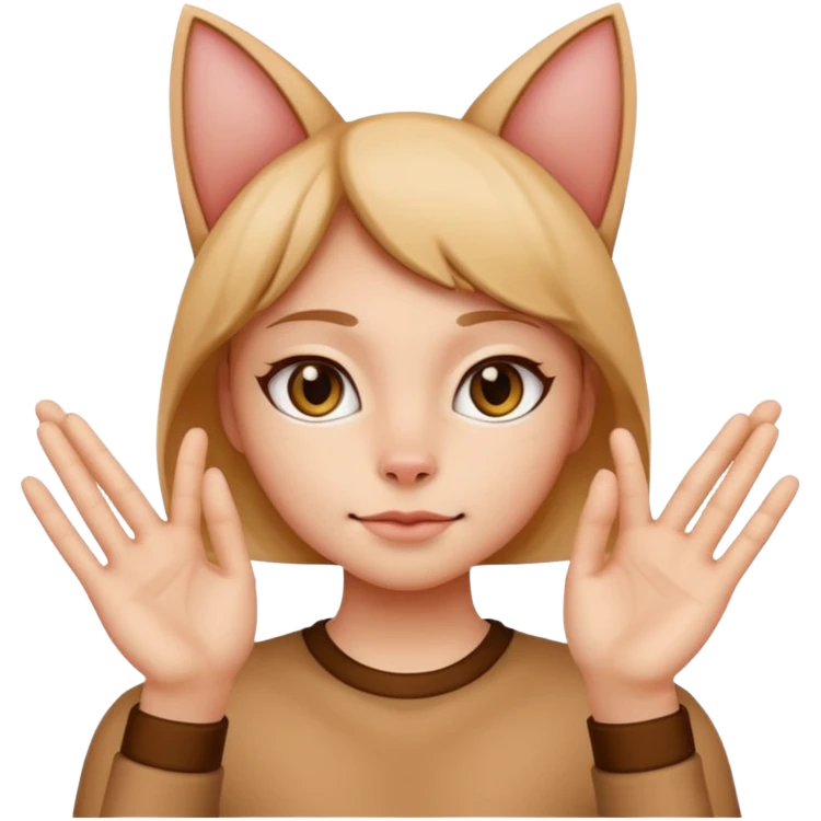 손을 브이모양으로 꺾어서 고양이 귀처럼 만든 포즈를 한 사람 emoji