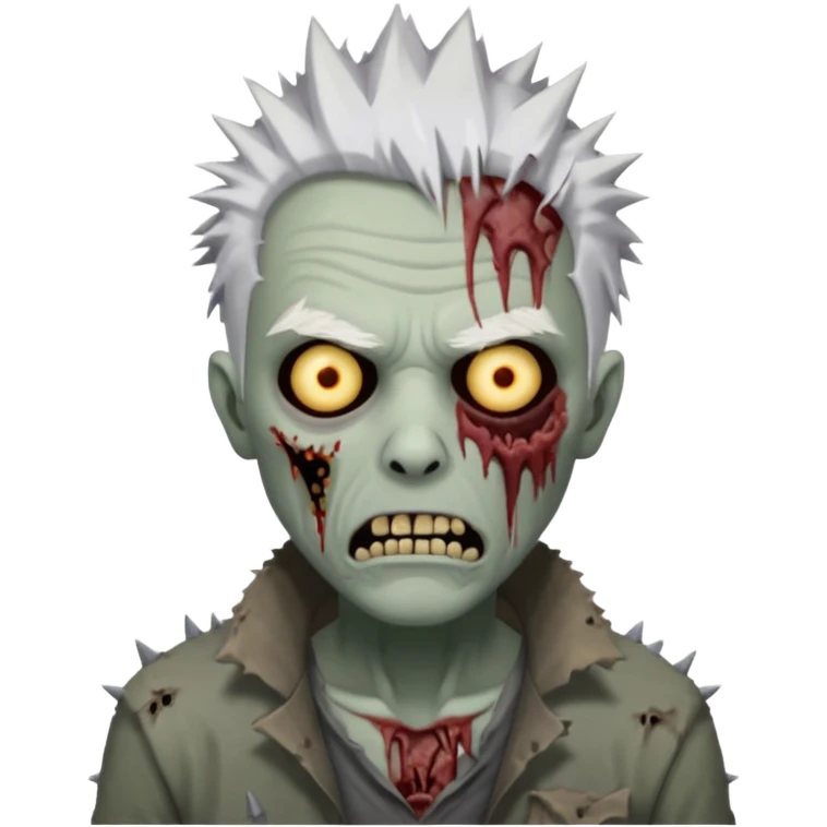 spiky white haired zombie emoji