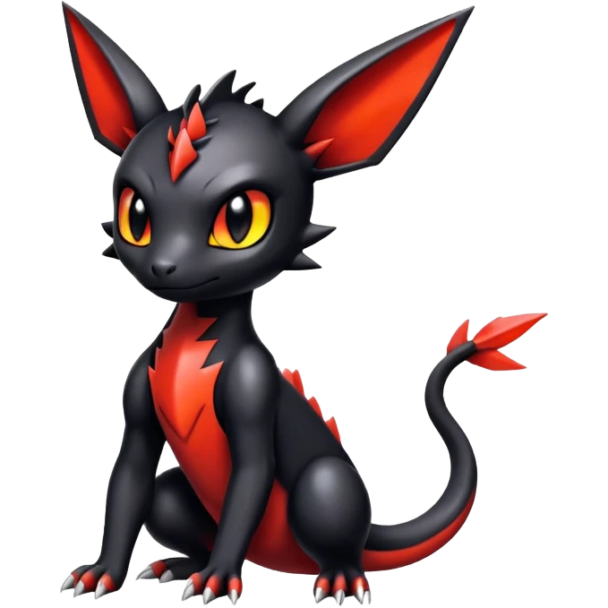 Shiny Edgy Cute Guilmon-Umbreon-Salandit-hybrid emoji