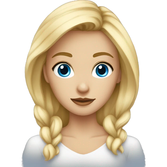 Une fille blonde au yeux bleu emoji