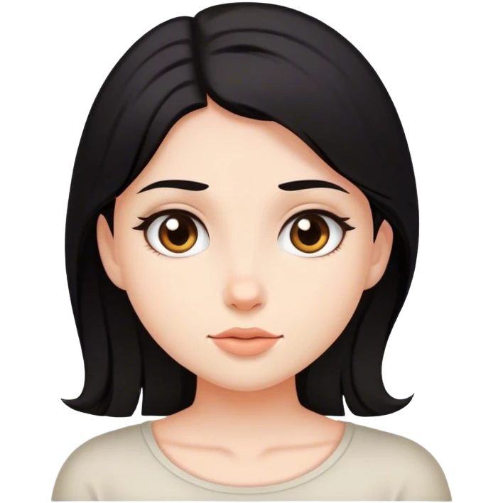 Dark hair girl face emoji