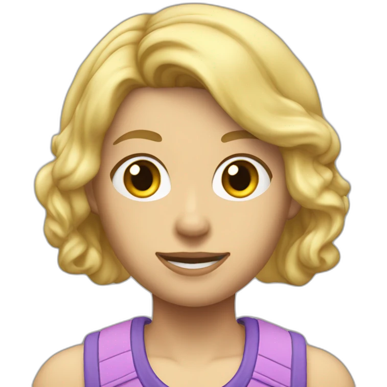 Short blond hear with fischer hud and sport traussers and shirt emoji