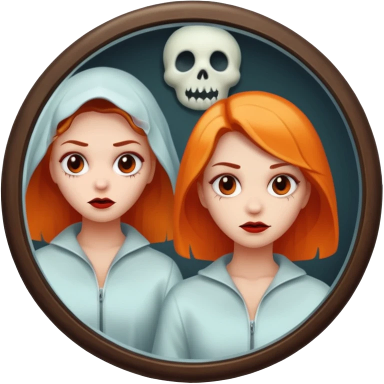Spooky killer on mirror behind woman emoji